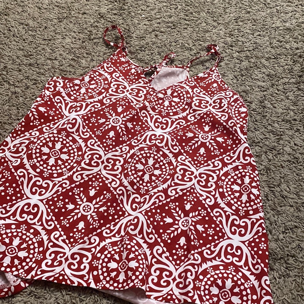 womens red and white tank